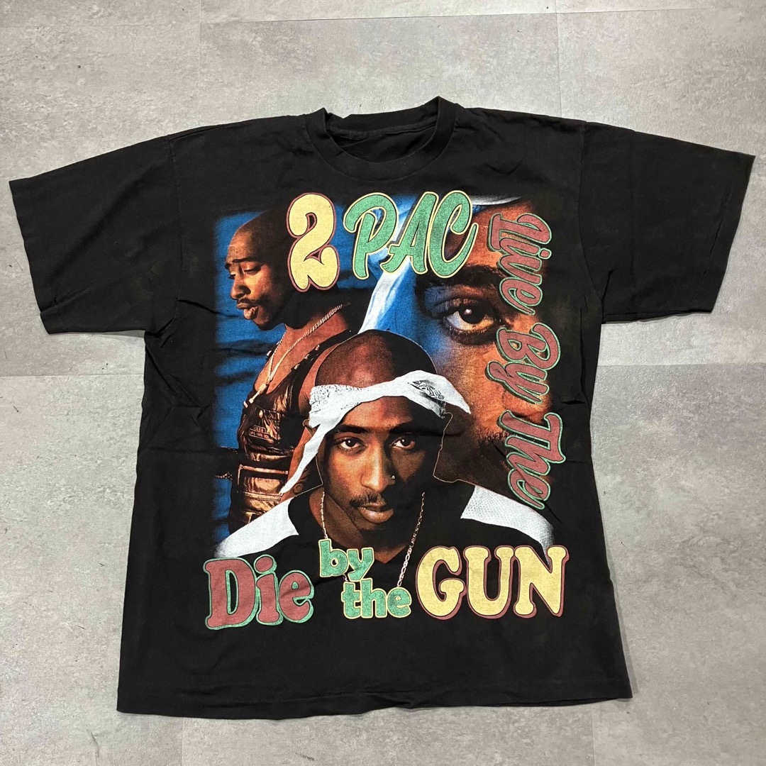 VINTAGE 2PAC ラップTシャツ/シングルステッチ/デカプリント-