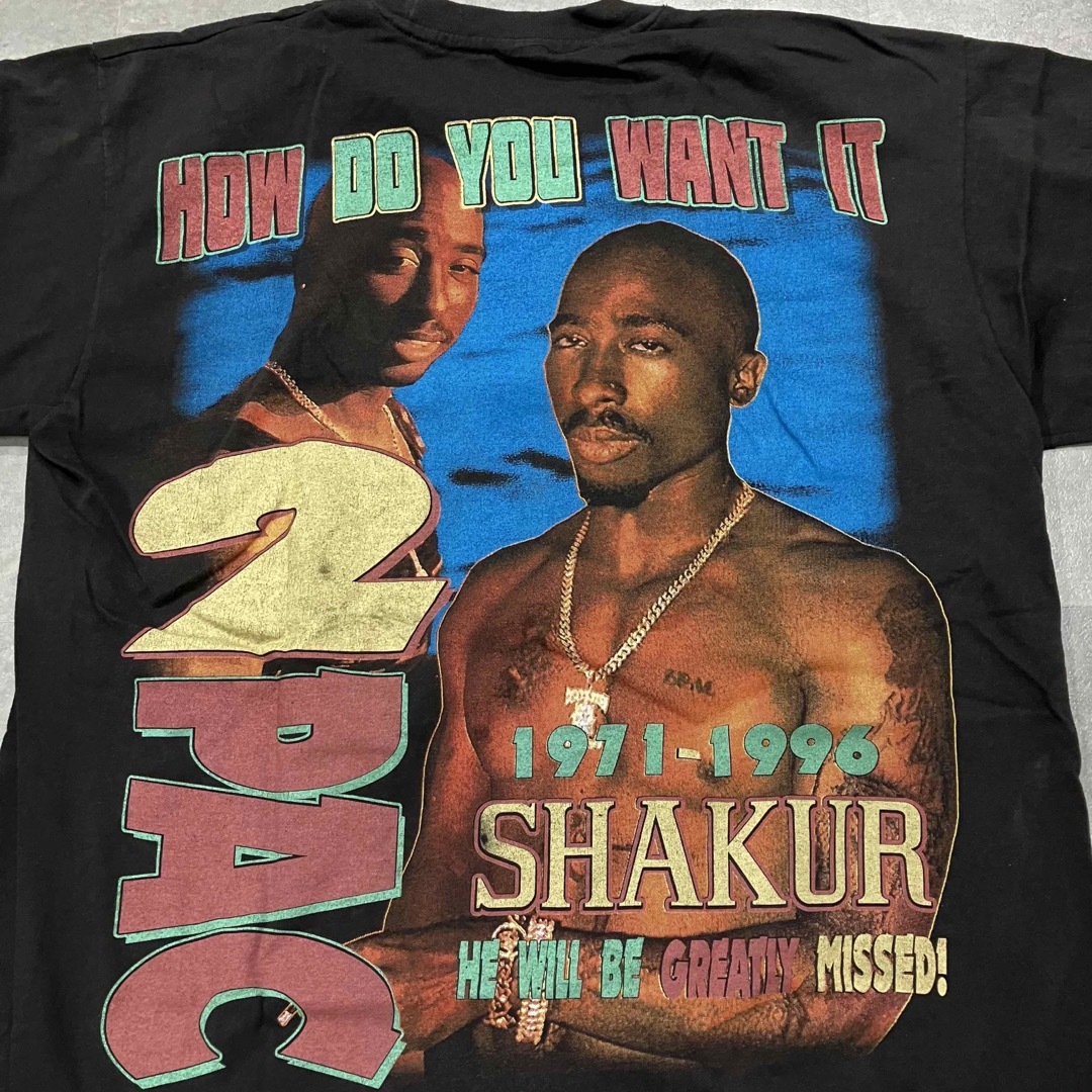 VINTAGE 2PAC ラップTシャツ/シングルステッチ/デカプリント-