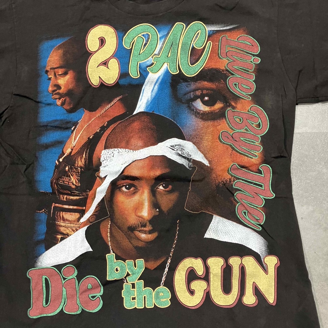 【雰囲気抜群】2PAC ヴィンテージ加工 Tシャツ フェード シングルステッチ