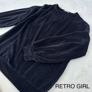 レトロガール(RETRO GIRL)の【RETRO GIRL】カジュアルトップス　トレーナー　黒　M(トレーナー/スウェット)