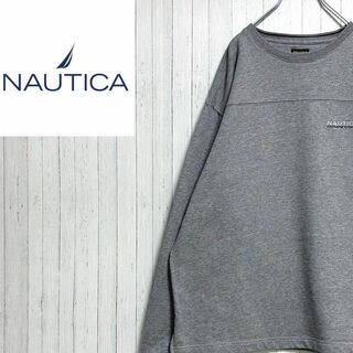NAUTICA - ノーティカ スウェット トレーナー 刺繍ロゴ ライトグレー