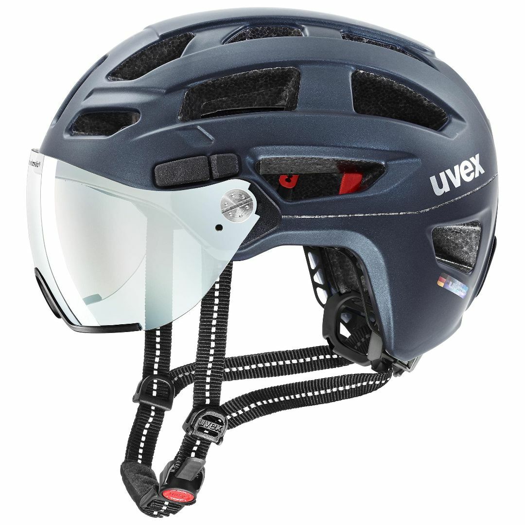 uvex(ウベックス) 自転車ヘルメット 調光バイザー付き LEDライト付属 ド