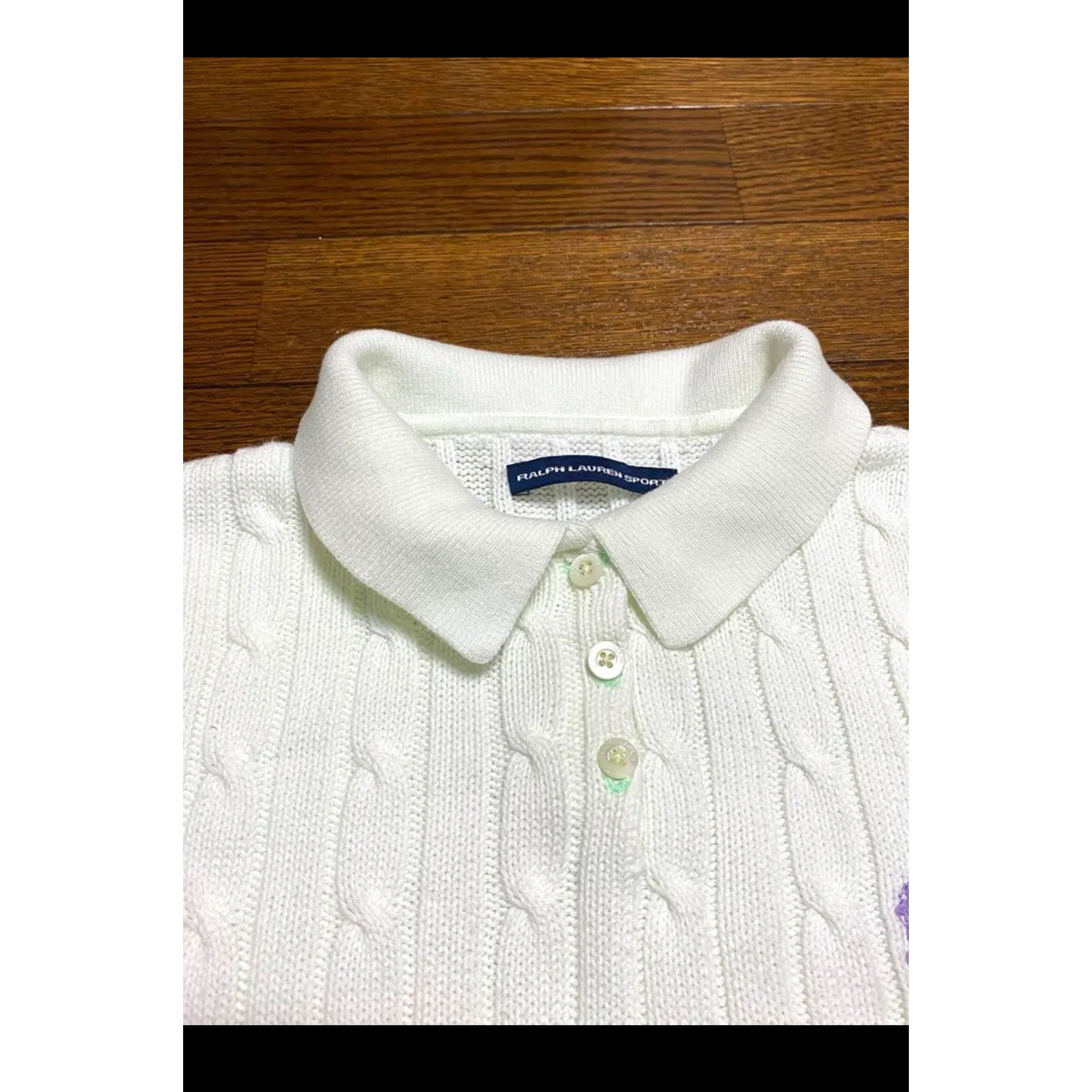 POLO RALPH LAUREN(ポロラルフローレン)の【希少カラー パステルグリーン】 ラルフローレン ケーブル 半袖 ニット1530 レディースのトップス(ニット/セーター)の商品写真