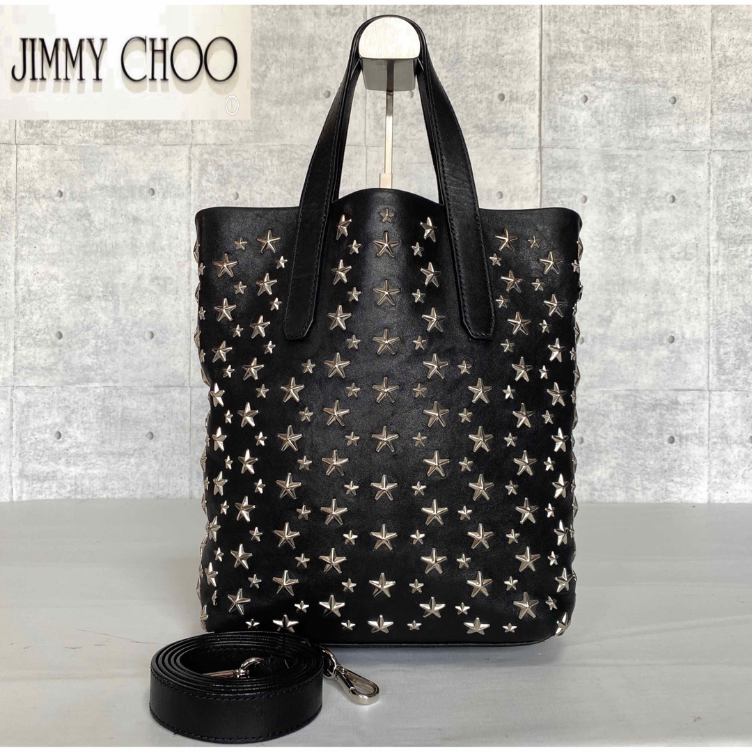 良品 JIMMY CHOO SOFIA N/S BLACK 2WAYハンドバッグ