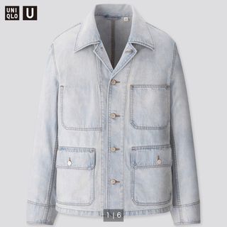 ユニクロ(UNIQLO)の【美品】UNIQLO U デニムワークジャケット　綿100%ゆるシルエット(Gジャン/デニムジャケット)