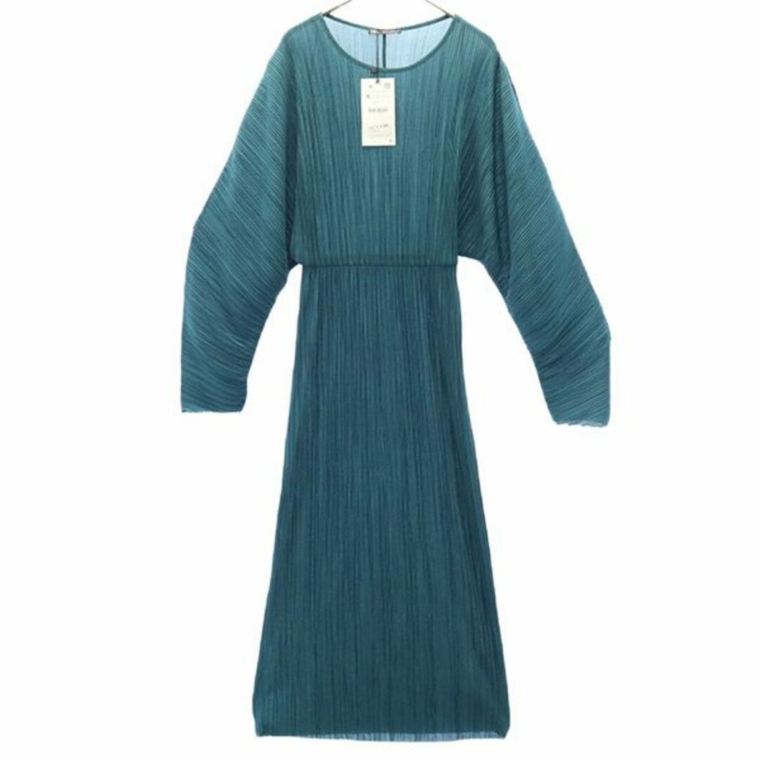 ZARA - 未使用 ザラ 長袖 ロングワンピース S グリーン ZARA