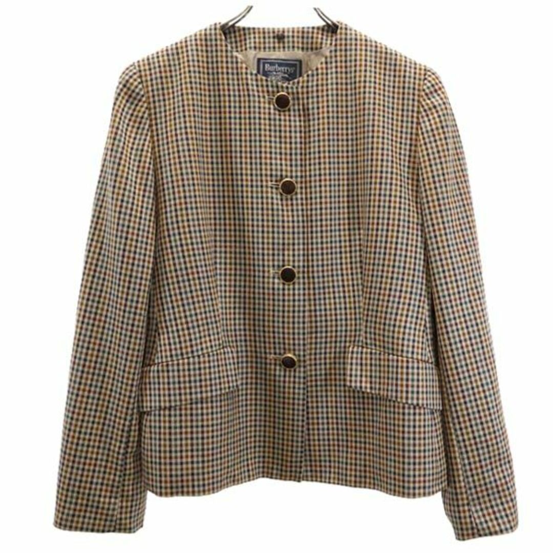 BURBERRY(バーバリー)のバーバリーズ 90s オールド ウール シルクブレンド チェック柄 スカートスーツ 上下セットアップ 上11/下9 Burberrys レディース 【中古】  【231005】 レディースのフォーマル/ドレス(スーツ)の商品写真