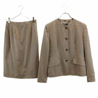 バーバリー(BURBERRY)のバーバリーズ 90s オールド ウール シルクブレンド チェック柄 スカートスーツ 上下セットアップ 上11/下9 Burberrys レディース 【中古】  【231005】(スーツ)