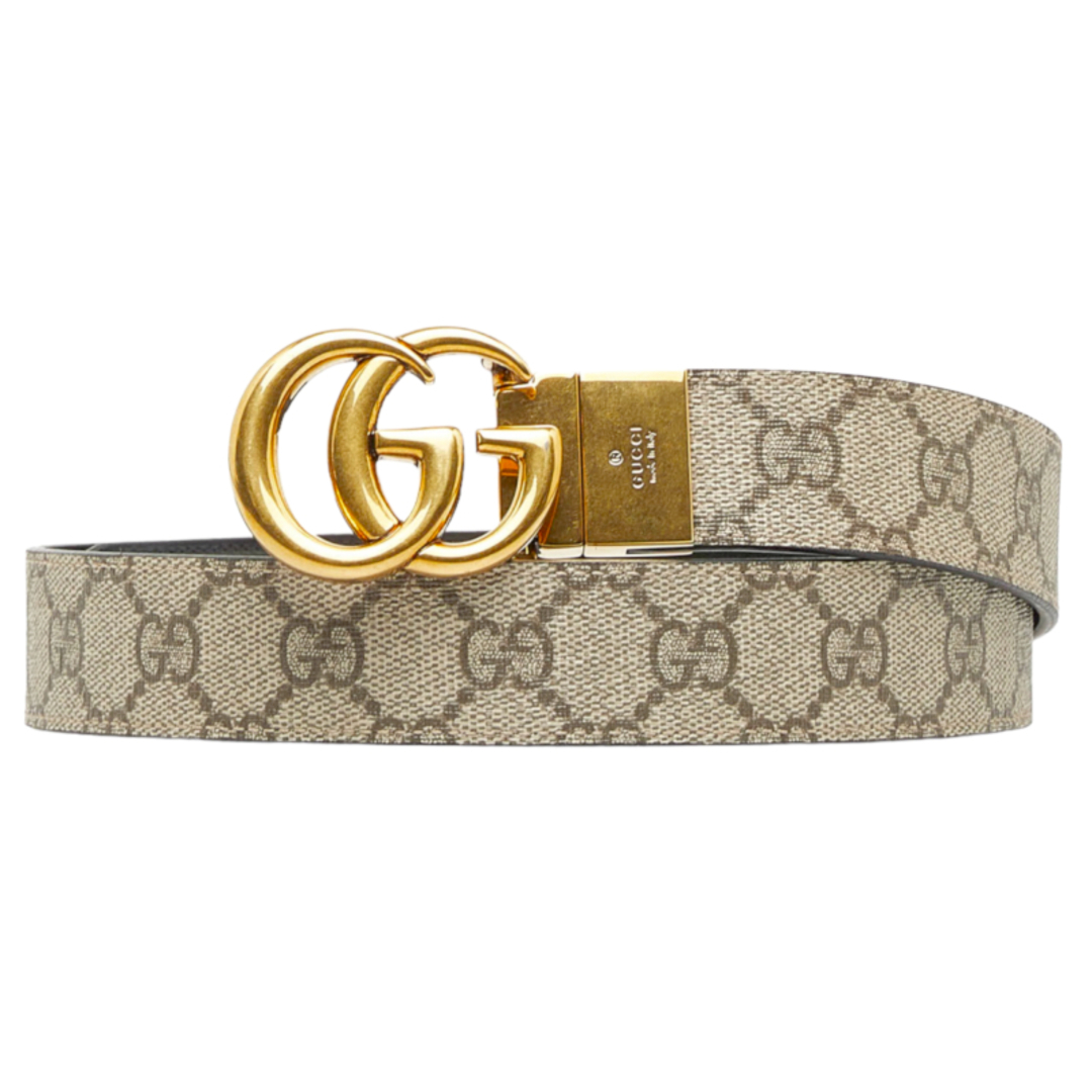 Gucci - 美品 グッチ GGマーモント 92TIC ベルト 659417 キャンバス