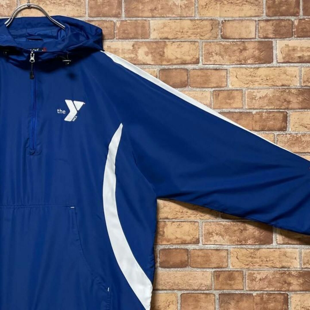 sport-tek　アノラックパーカー　YMCA ビッグシルエット　ブルー　XL