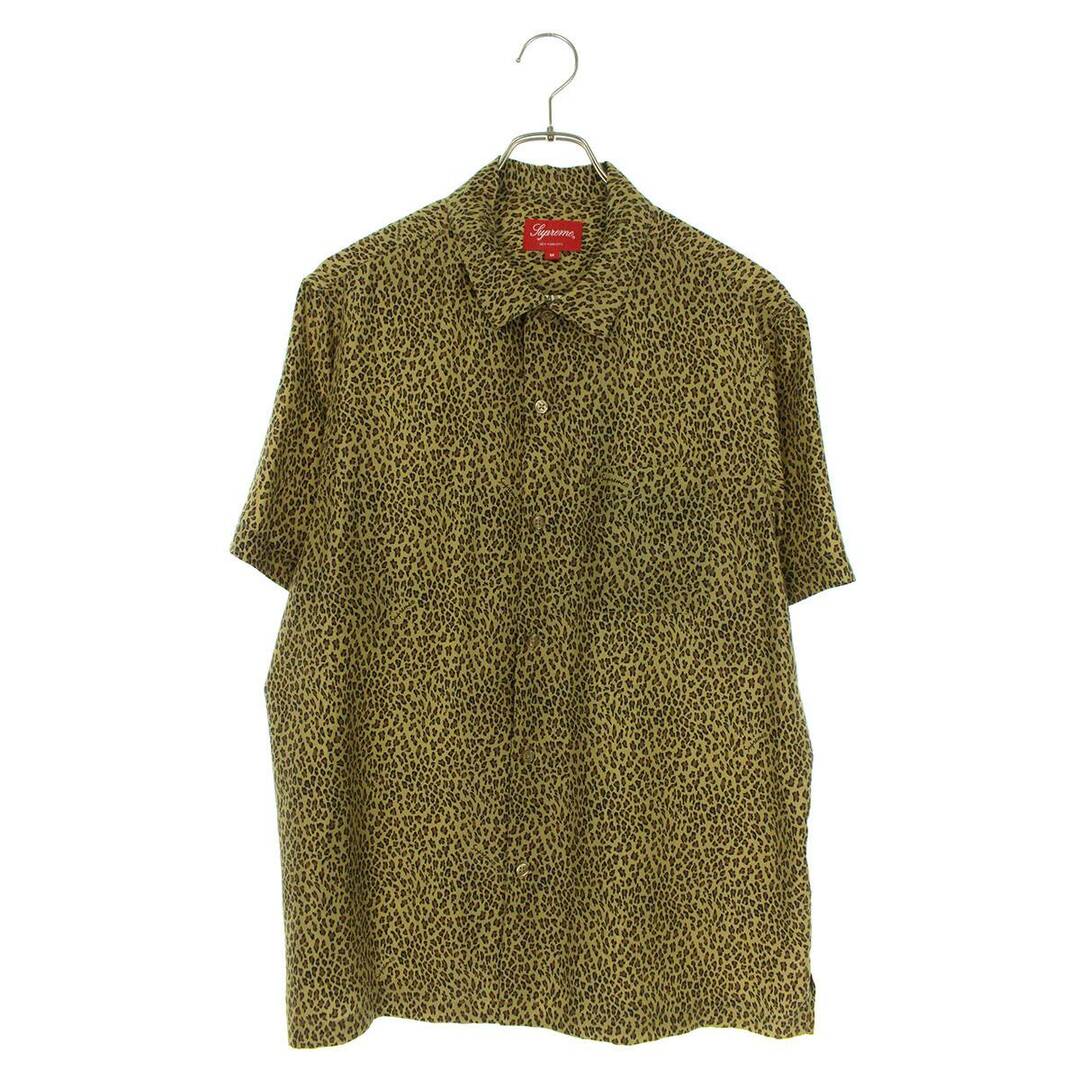 シュプリーム 22SS Leopard Silk S/S Shirt Tan レオパードシルク半袖シャツ メンズ M