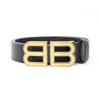 バレンシアガ(Balenciaga)の◇BALENCIAGA/バレンシアガ◇BB Hourglass Belt/レザーベルト/673523/2023年購入品/小物 ブラック/黒 ユニセックス レディース メンズ【中古】春夏秋冬 018032(ベルト)