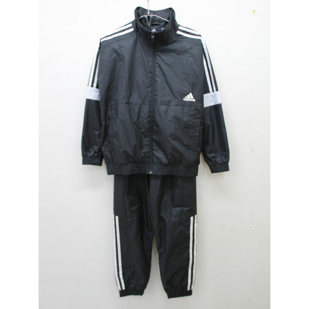 【秋物 新入荷!】〔アディダス/adidas〕140cm ウィンドブレーカー上下セット/ジャージ 黒 '20年製 裏起毛子供服 キッズ kids ジュニア 男の子 秋冬 409032