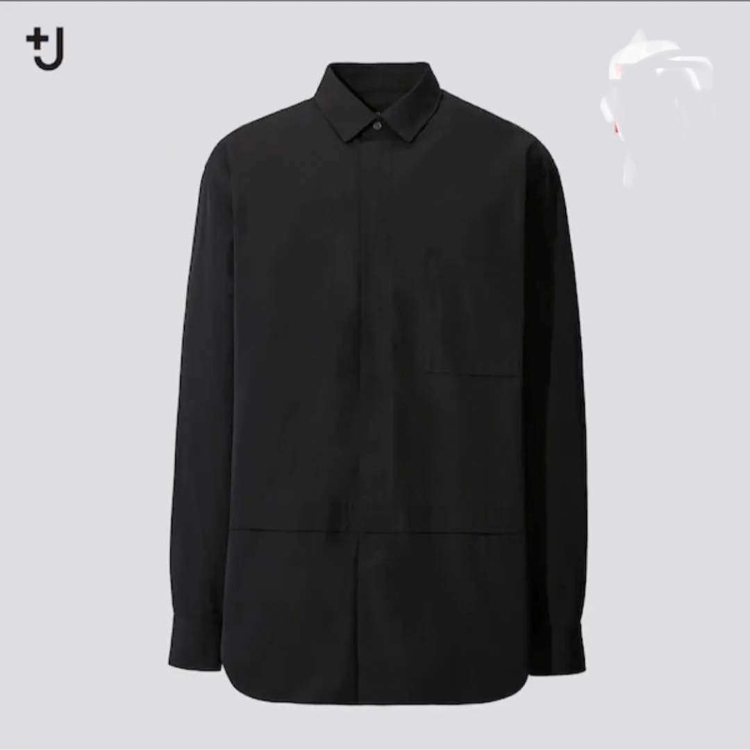 UNIQLOプラスj スーピマコットンオーバーサイズシャツ ブラック S