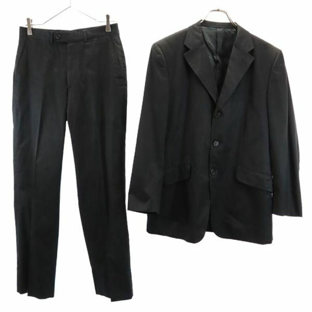 【美品/希少】Paul Smith デザイン 総柄 セットアップ スーツ 黒 S