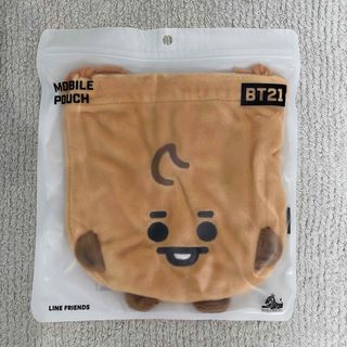 ビーティーイシビル(BT21)のBT21 フェイスタイプポーチ  モバイルポーチ 【SHOOKY】新品未開封(キャラクターグッズ)