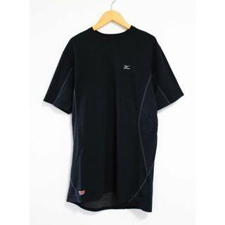 ミズノ(MIZUNO)の【値下げ】●mizuno/ミズノ●メッシュ切替トレーニングウェア/半袖/クルーネック ブラック/黒 メンズ XXL【中古】春夏秋冬 509032(Tシャツ/カットソー(半袖/袖なし))