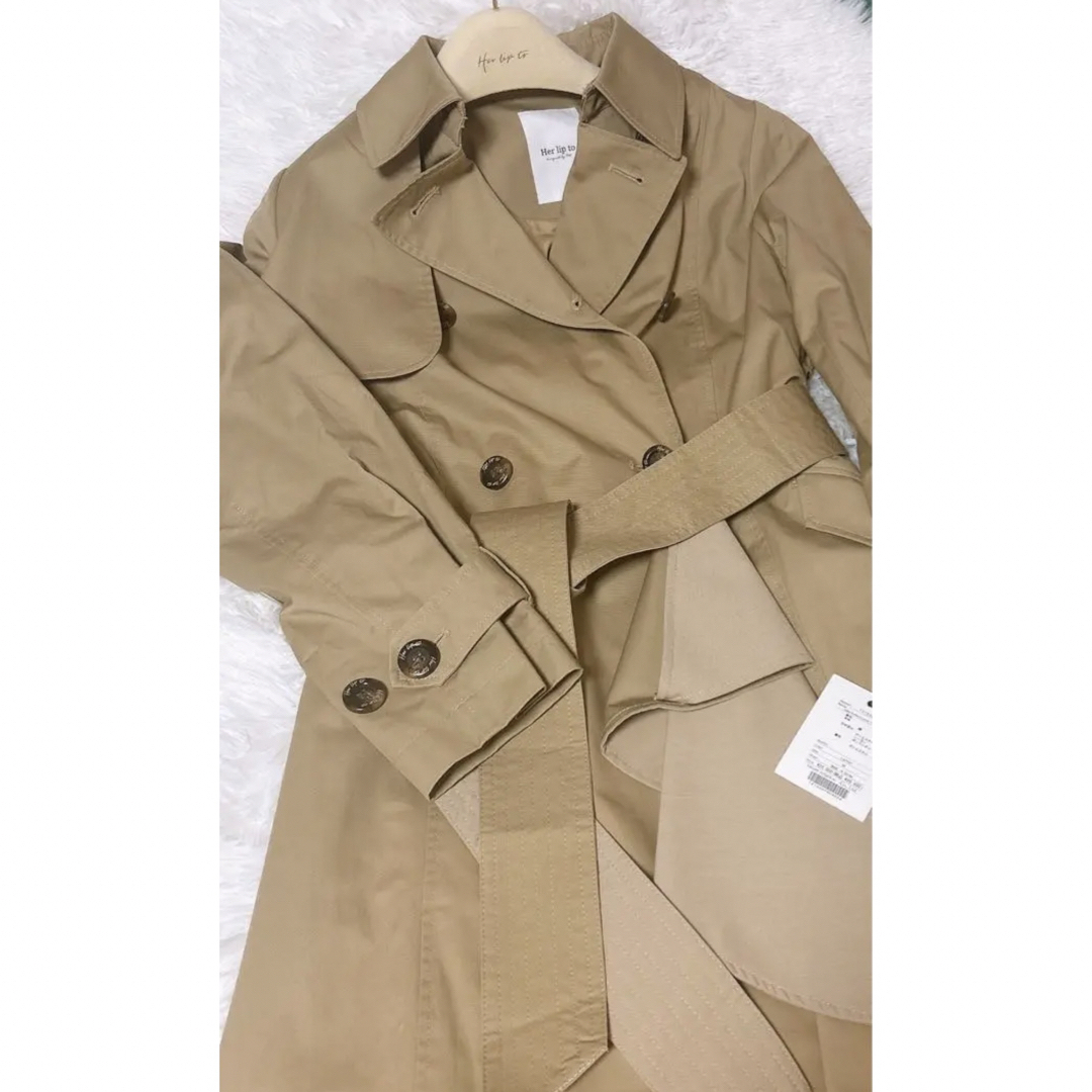 Gaba Ruffled Cotton Trench Coat