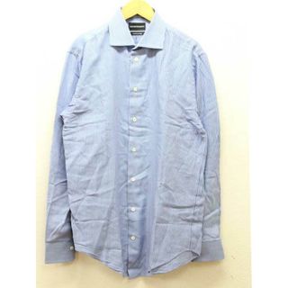エンポリオアルマーニ(EMPORIO ARMANI)の【新規値下げ】◇EMPORIO ARMANI/エンポリオ アルマーニ◇ストライプシャツ/ビジネス/カジュアル/長袖 ブルー/青 メンズ 38/15【中古】春夏秋冬 108032 biz(シャツ)