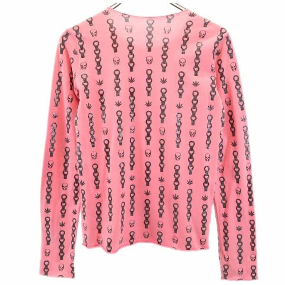 ルシアンペラフィネ 総柄 長袖 Tシャツ XS ピンク系 Lucien Pellat-Finet ロンT メンズ 【中古】 【231005】 メール便可 ルシアンペラフィネロンT