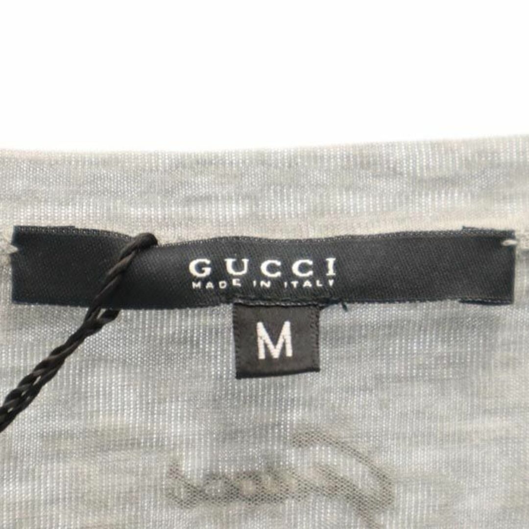 未使用 グッチ イタリア製 長袖 Tシャツ M グレー系 GUCCI ロンT ロゴ レディース 【中古】 【231005】 メール便可