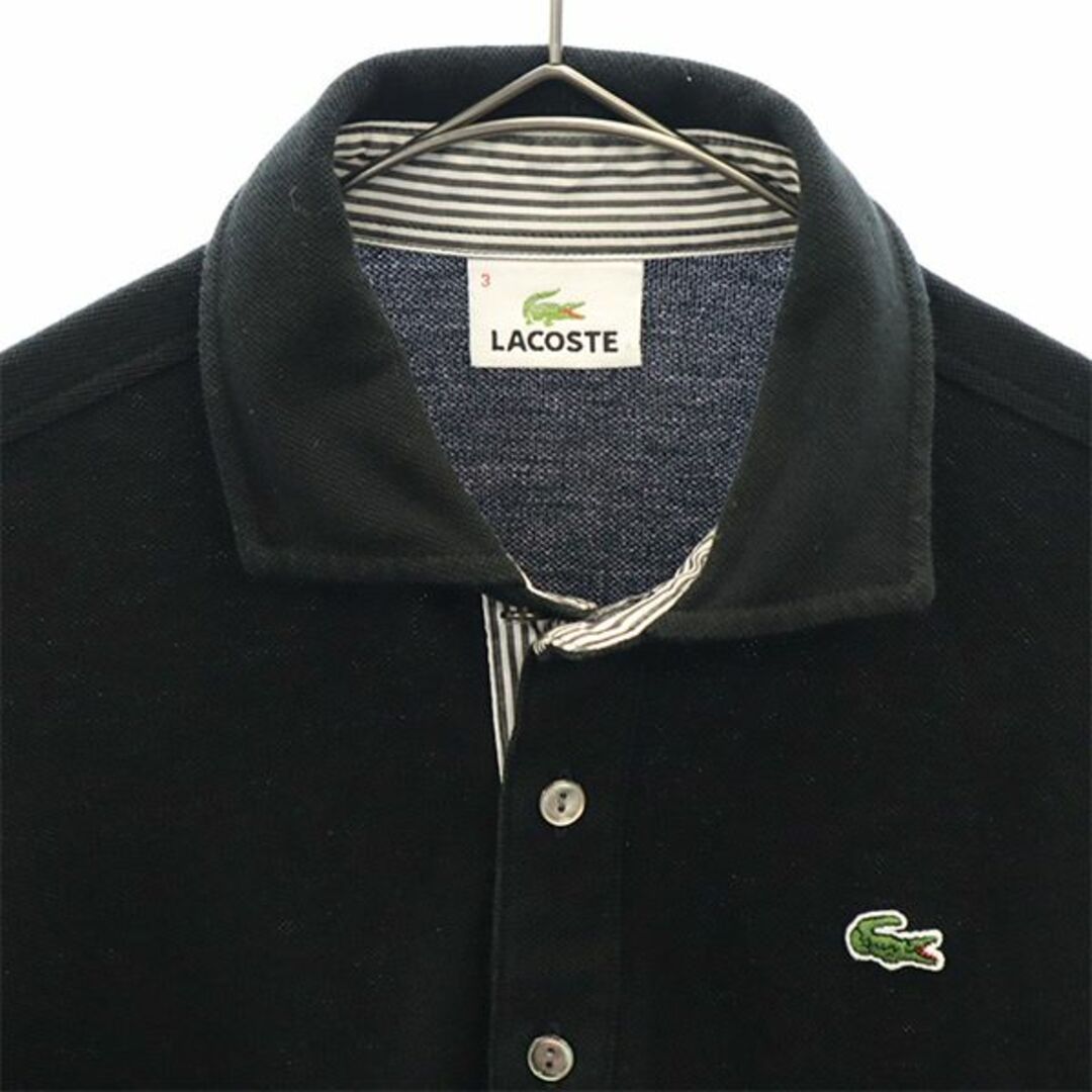 LACOSTE - ラコステ ロゴワッペン 長袖 ポロシャツ 3 ブラック LACOSTE