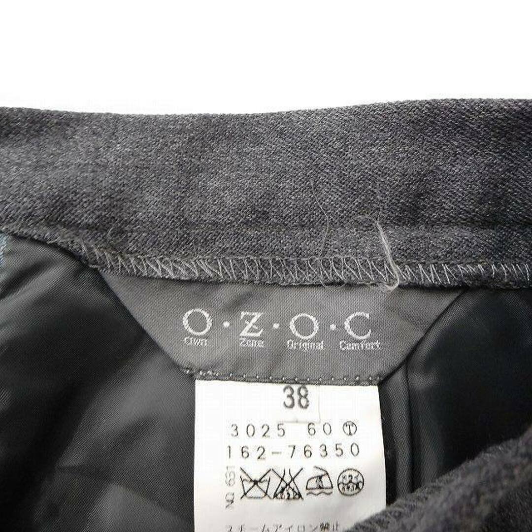 OZOC(オゾック)のオゾック OZOC タック フレアスカート ひざ丈 無地 シンプル ウール 38 レディースのスカート(ひざ丈スカート)の商品写真