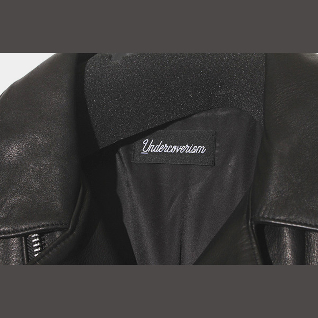 22AW アンダーカバーイズム SIZE:3 後SWEAT切替レザーライダースの通販