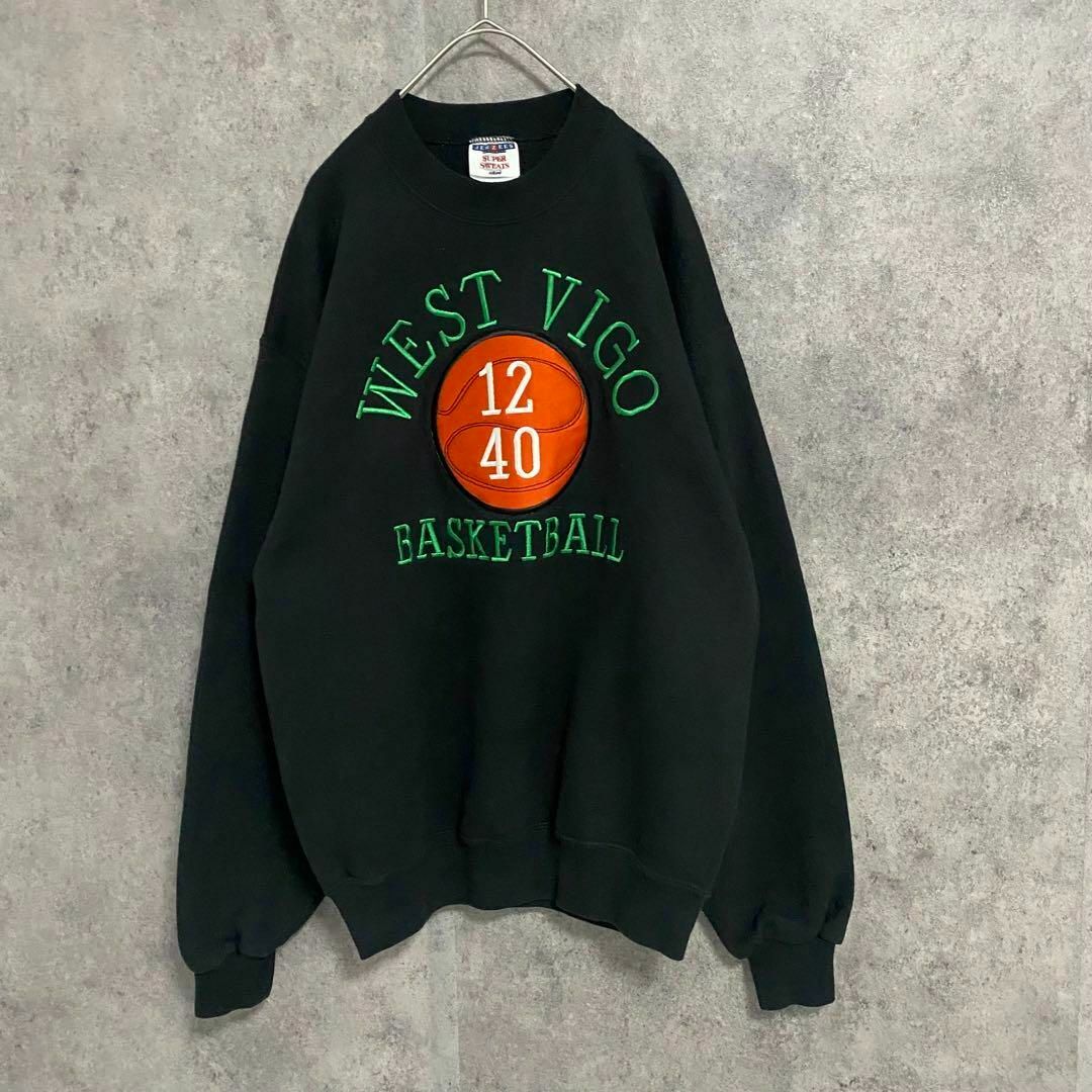 00S ジャージーズ US製 トレーナー スウェット 刺繍 メンズM 古着 黒