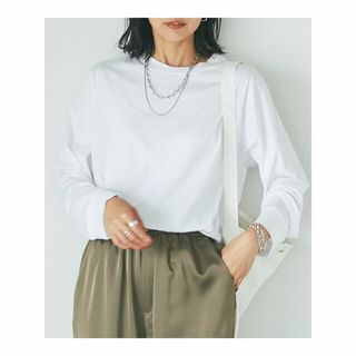 パルグループアウトレット(PAL GROUP OUTLET)の【ホワイト】【RIVE DROITE】コットンロングスリーブTシャツ(カットソー(長袖/七分))