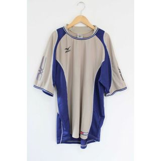 ミズノ(MIZUNO)の【値下げ】●mizuno/ミズノ●メッシュ切替トレーニングウェア/半袖/クルーネック ブルー/青×ベージュ メンズ 2XO【中古】春夏秋冬 509032(Tシャツ/カットソー(半袖/袖なし))