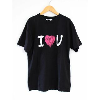 【新入荷】●BALENCIAGA/バレンシアガ●バレンタインミディアムフィットTシャツ/クルーネック/半袖 ブラック/黒 メンズ XS春夏秋冬 509032