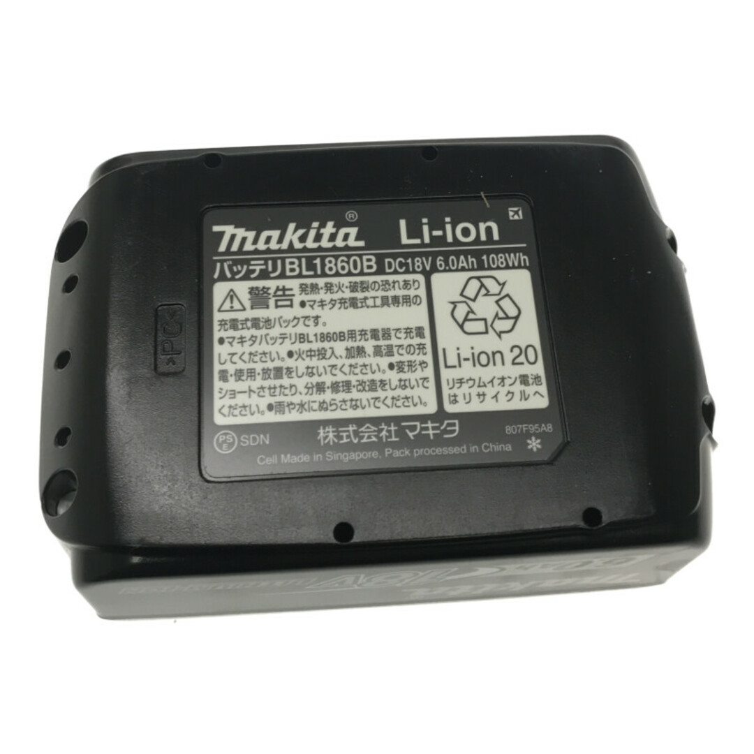 ☆未使用品 3個セット☆ makita マキタ 18V 6.0Ah 純正リチウムイオンバッテリー BL1860B 残量表示ボタン付 急速充電対応 雪マーク 79776自動車/バイク