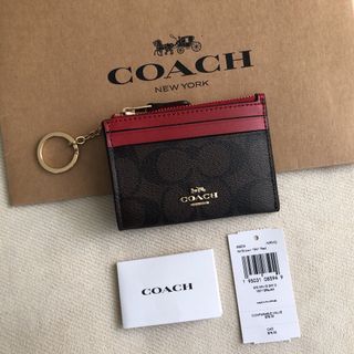 コーチ(COACH)の新品★COACH コーチ レザー コイン パス IDケース キーリング付き(コインケース)