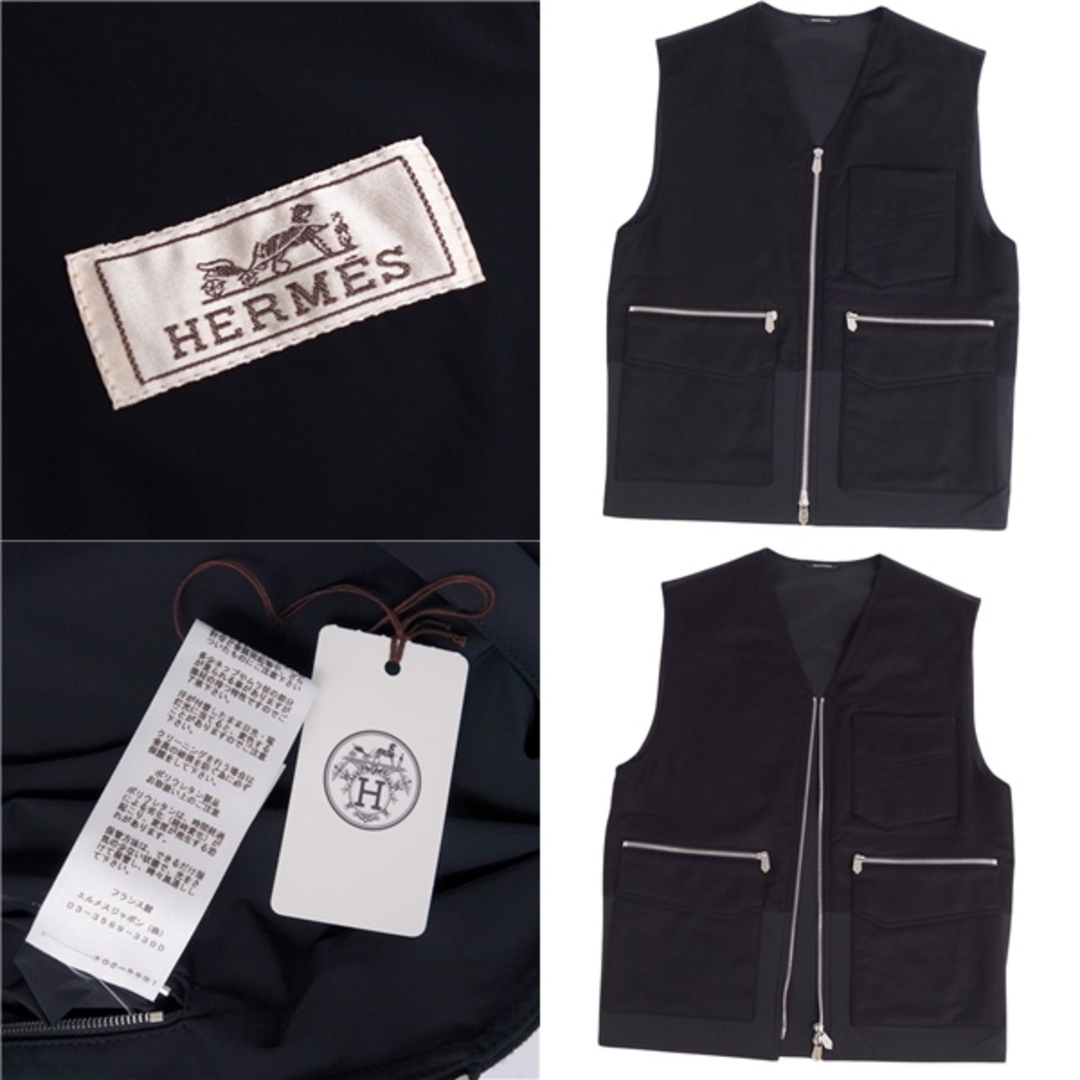 HERMES - 未使用 エルメス HERMES ベスト ジレ カシミヤ100 HERMES - 未使用 エルメス HERMES ベスト ジレ カシミヤ100