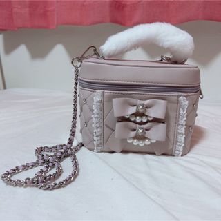 アンクルージュ ダブルリボンバニティBAG ピンク