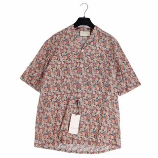 グッチ(Gucci)の極美品 グッチ リバティ GUCCI LIBERTY シャツ ボウリングシャツ ショートスリーブ 総柄 コットン トップス メンズ イタリア製 48(M相当) ピンク(シャツ)