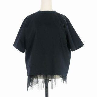 カラー(kolor)のカラー 21SS チュール 切替 Tシャツ カットソー 半袖 シースルー 3 紺(カットソー(長袖/七分))