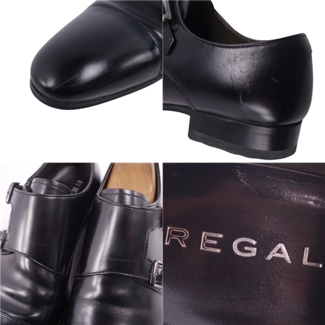 リーガル REGAL レザーシューズ ダブルモンクストラップシューズ カーフレザー 革靴 メンズ 24cm ブラック約95cm