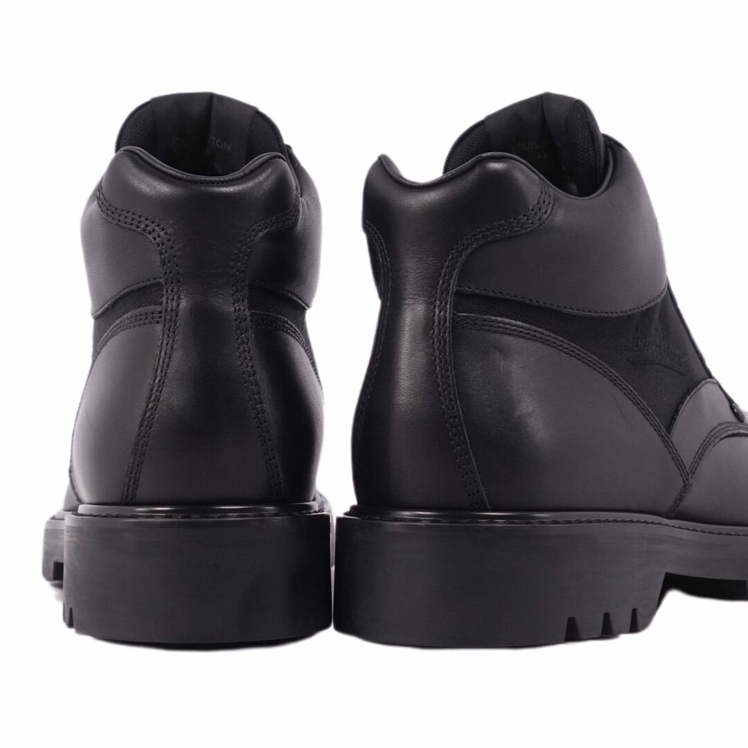 極美品 ルイヴィトン LOUIS VUITTON ブーツ ショートブーツ 内ボア レースアップ カーフレザー シューズ メンズ 8(27cm相当) ブラック