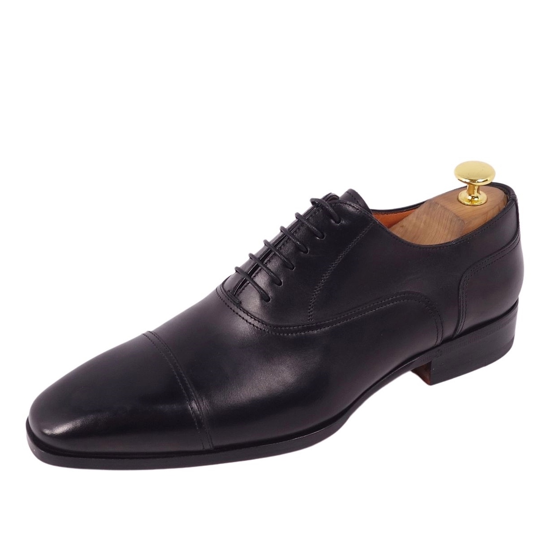 未使用 サントーニ Santoni レザーシューズ オックスフォードシューズ ストレートチップ カーフレザー 革靴 メンズ 5(24cm相当)  ブラック | フリマアプリ ラクマ