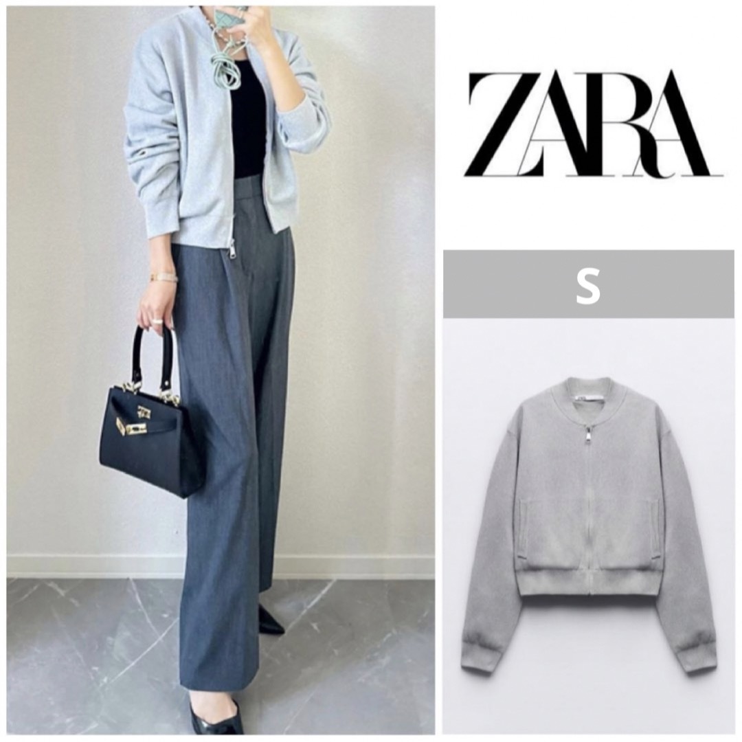 完売品！！【新品】ZARA メタリックスレッド ニット ボンバーカーディガン