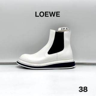 ロエベ(LOEWE)のLOEWE ロエベ  チェルシーブーツ ホワイト 38 24cm(ブーツ)