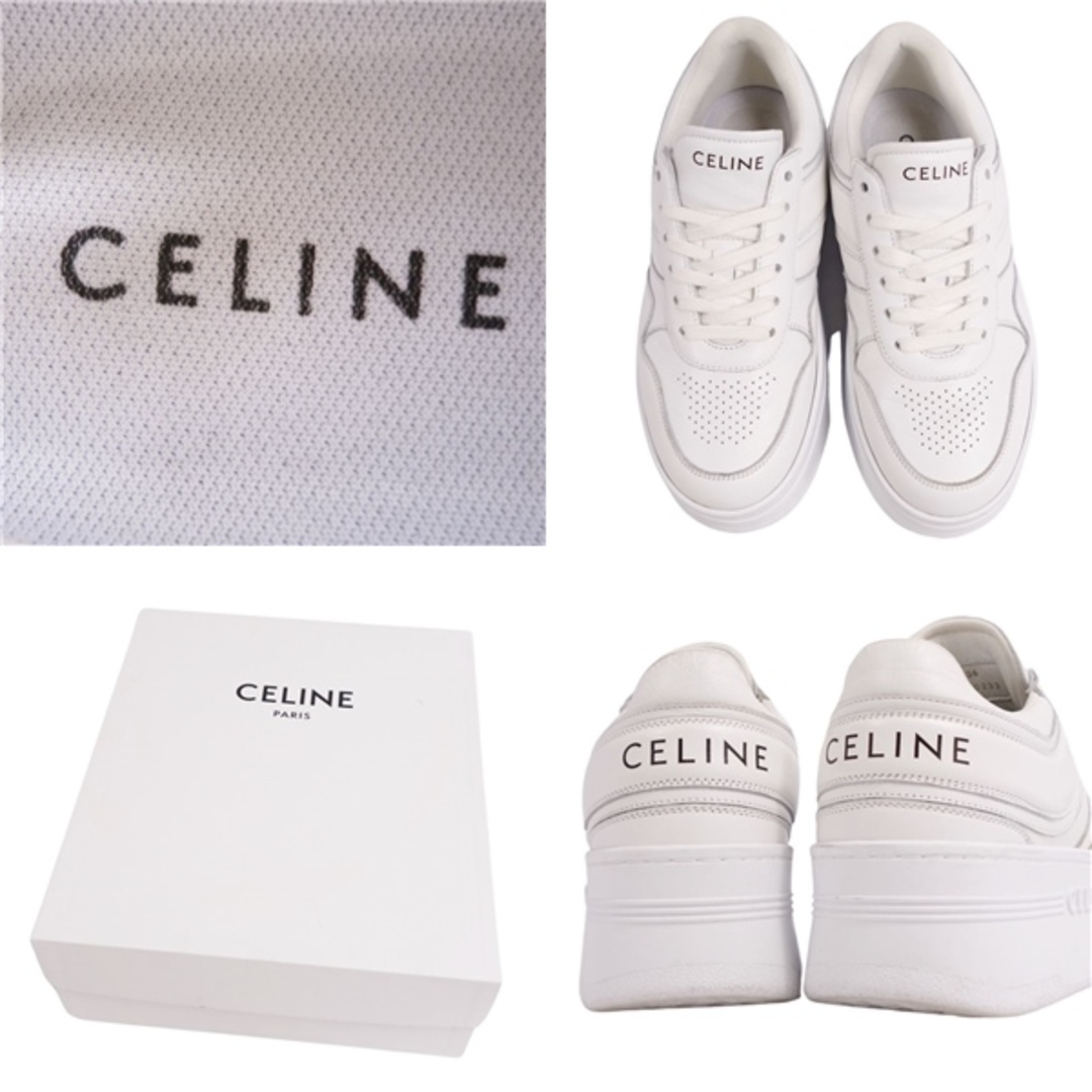 celine(セリーヌ)の美品 セリーヌ CELINE スニーカー 22SS ブロック BLOCK 厚底 カーフレザー シューズ 靴 レディース イタリア製 36(23cm相当) カーフレザー レディースの靴/シューズ(スニーカー)の商品写真