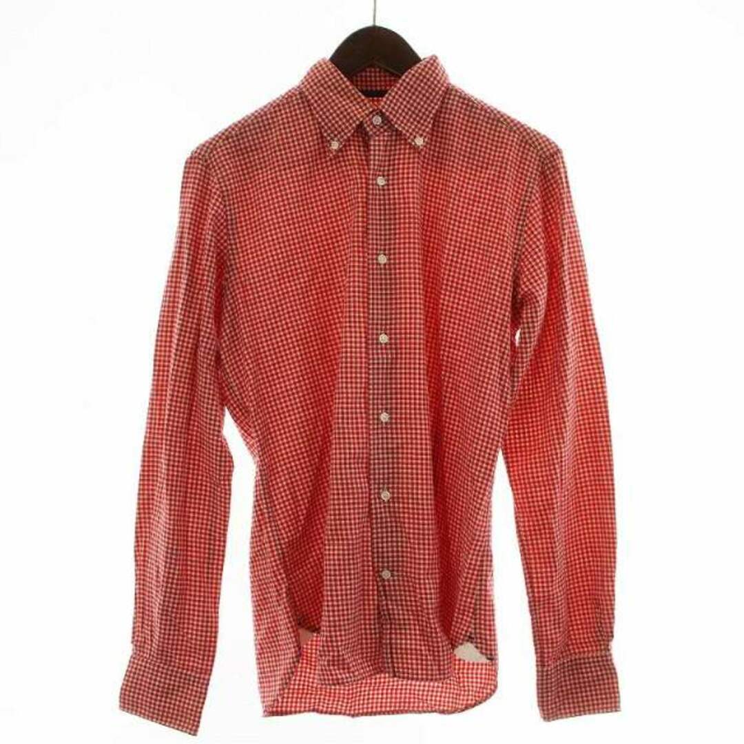 ORIAN(オリアン)のオリアン ORIAN ボタンダウンシャツ ギンガムチェック 長袖 S 赤 白 メンズのトップス(シャツ)の商品写真