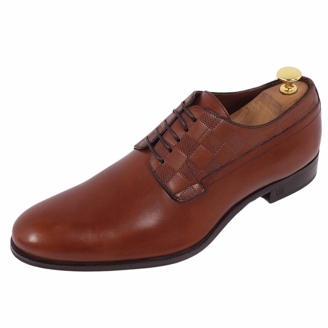 未使用 ルイヴィトン LOUIS VUITTON レザーシューズ ダービーシューズ ダミエ柄 カーフレザー 革靴 メンズ 8(27cm相当) ブラウン | フリマアプリ ラクマ