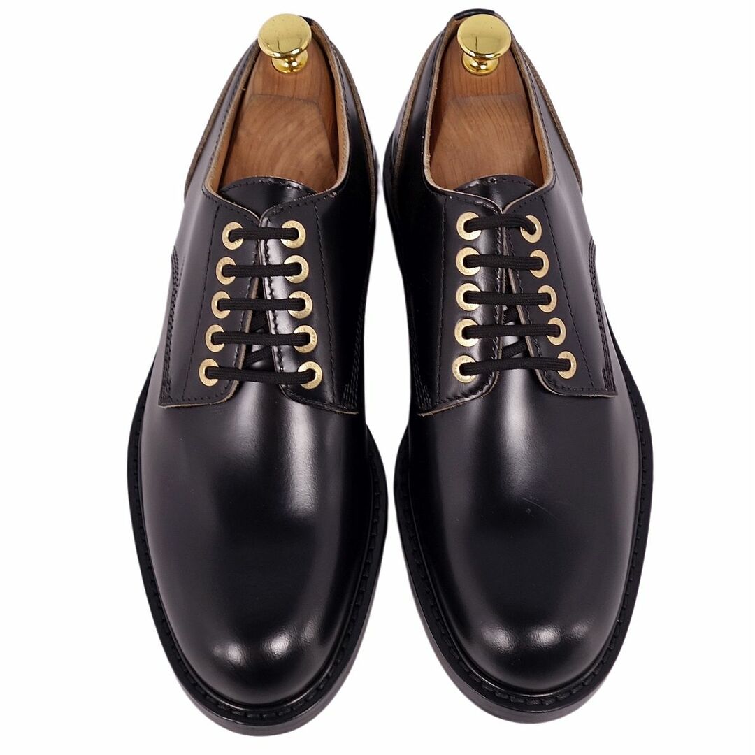 未使用 ルイヴィトン LOUIS VUITTON レザーシューズ ダービーシューズ ロゴ柄 プレーントゥ カーフレザー 革靴 メンズ  7(26cm相当) ブラック