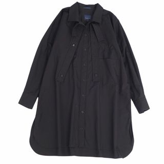 ヨウジヤマモト(Yohji Yamamoto)の美品 ヨウジヤマモト REGULATION Yohji Yamamoto シャツ ブラウス 長袖 ドロップショルダー 無地 コットン トップス レディース FK-B52-009 1(S相当) ブラック(シャツ/ブラウス(長袖/七分))