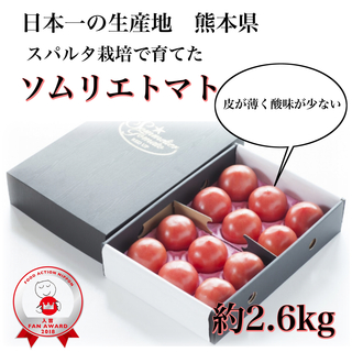 【極み】受賞歴３回！ソムリエトマト２．６kg（１２玉～２０玉)(野菜)