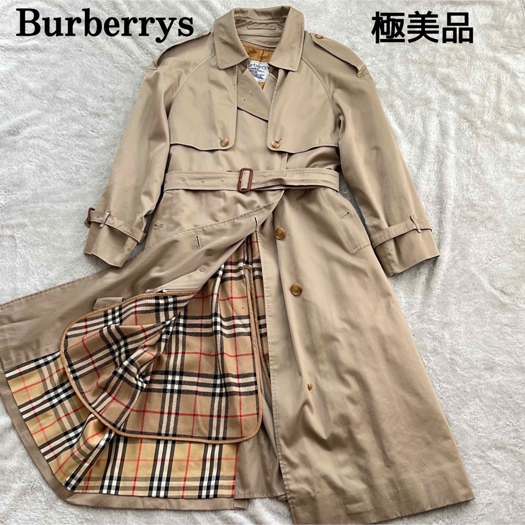 超希少✨BURBESRRYS ステンカラーコートシルク ライナー カシミヤ XL